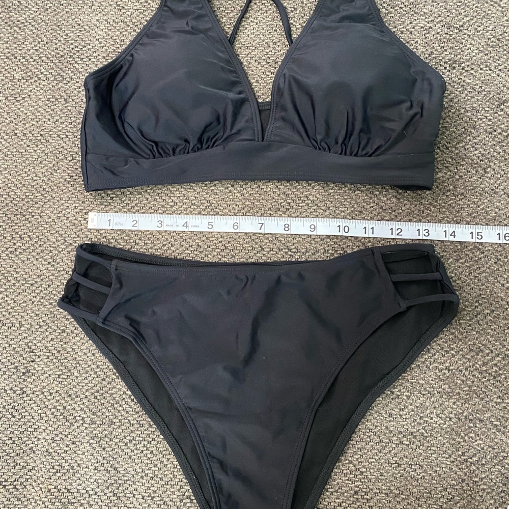 SHEIN Black Sporty Bikini Set